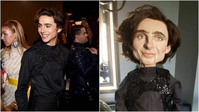 This ventriloquist doll rendering of Timothée Chalamet is 100% haunted