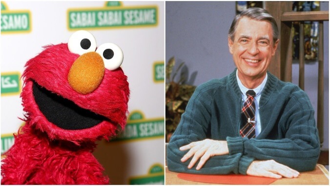 Why not punch yourself in the gut with this picture of Elmo looking sadly at Mr. Rogers' old sweater?