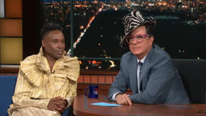 Pose's Billy Porter teaches Stephen Colbert about the political power of a man in a dress