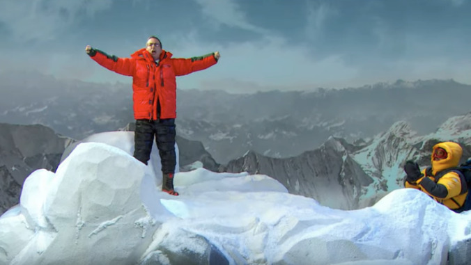 John Oliver skewers the Mt. Everest of empty achievements, scaling Mt. Everest