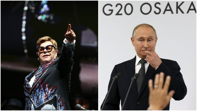 Elton John has some problems with Vladimir Putin's claim to "have no problems" with LGBTQ+ people