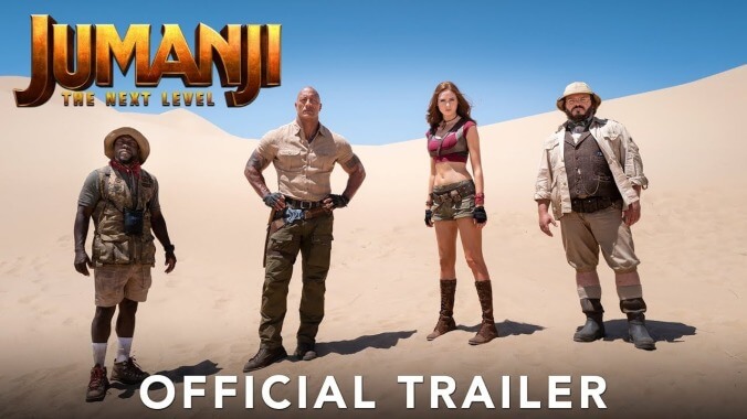 The Jumanji: The Next Level trailer answers the question, "What if Dwayne Johnson played Danny DeVito?"