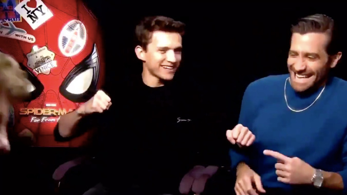 Jake Gyllenhaal is off his rocker and Tom Holland is scared