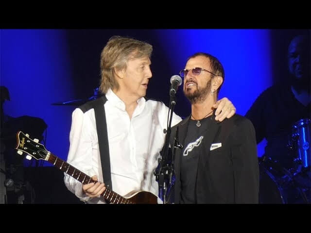 Paul McCartney and Ringo Starr reunited onstage in L.A. on Sunday