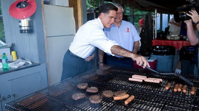 Real human being Mitt Romney wants to remind you that "hot dog is my favorite meat"