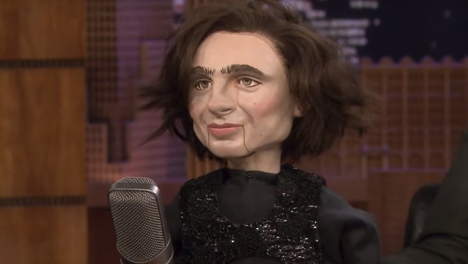 Jimmy Fallon bought that haunted Timothée Chalamet doll and is already putting it to work