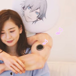 Finally, a pair of anime-themed Bluetooth speakers that also hug you from behind