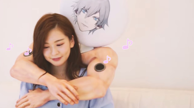 Finally, a pair of anime-themed Bluetooth speakers that also hug you from behind