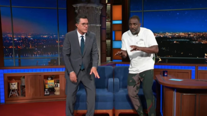 On The Late Show, Idris Elba manages to keep his sexiest man alive cred, even as a cat