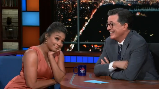 Tiffany Haddish shows Stephen Colbert how she ran the lost baggage department, and the Irish mob