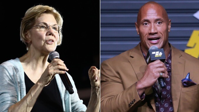 Elizabeth Warren and Dwayne Johnson's lovefest continued on last night’s Ballers (and on Twitter)