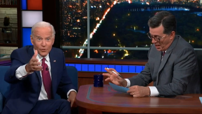 Joe Biden tells Stephen Colbert the Obamas would make great running mates, Supreme Court justices