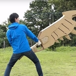 Watch this man casually turn Amazon boxes into awesome, anime-inspired weaponry