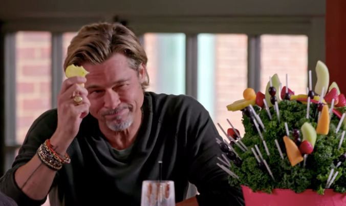 Brad Pitt gives Jimmy Fallon something better than an interview: Lots and lots of food