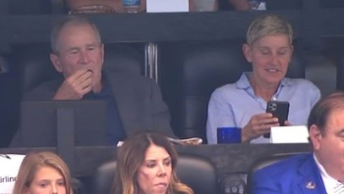 Ellen DeGeneres responds to viral clip of her yukking it up with George W. Bush