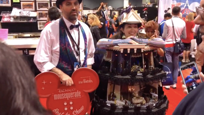 This Disney nut made a Haunted Mansion-themed dress with actual moving ghosts and doom buggies