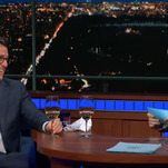 Amy Sedaris and John Oliver take over The Late Show to interview old pal Stephen Colbert