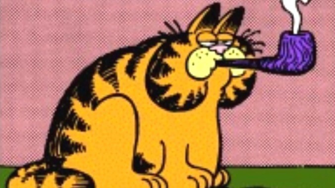 Garfield, by smoking a pipe, has opened up a whole new world of dumb internet Garfield jokes