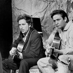 Here's Bob Dylan and Johnny Cash being pals and singing an early demo of "Wanted Man"