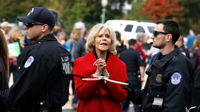 Jane Fonda accepts BAFTA award mid-arrest, which is pretty BA