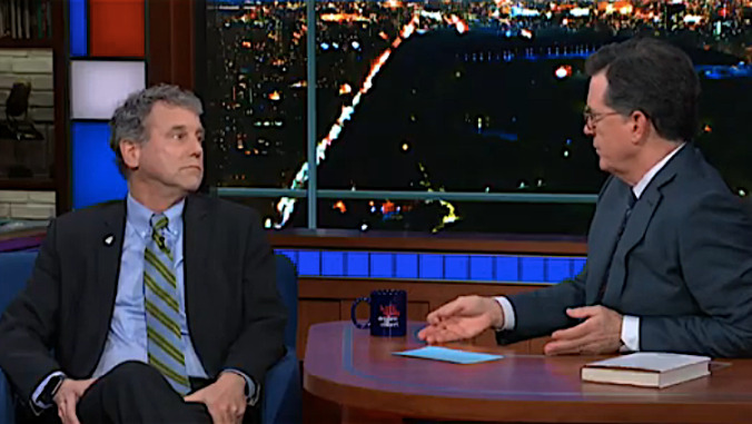 Sen. Sherrod Brown publicly slams his GOP colleagues' private cowardice on The Late Show