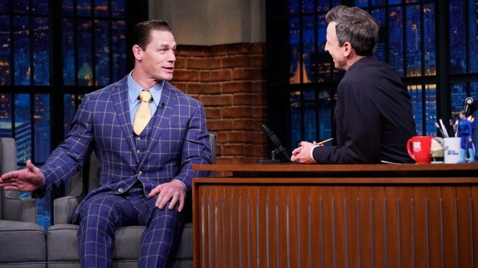 John Cena admits he chopped the Red Sox out of the playoffs to Boston fan Seth Meyers