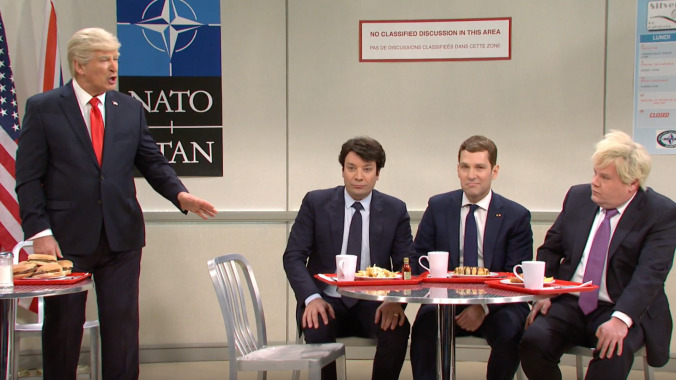 Paul Rudd leads a trio of guest stars mocking Alec Baldwin's Trump