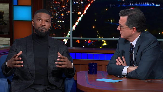 Jamie Foxx tells Stephen Colbert that Just Mercy is about changing the narrative for black men