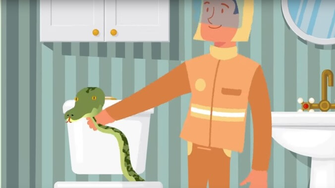 "Enjoy" a disarmingly cute video about how snakes end up in people's toilets