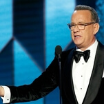 Witness the birth of the year's first meme with Tom Hanks' Golden Globes grimace