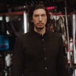 Adam Driver cleans up the set before returning to SNL this Saturday