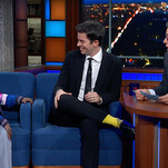 Stephen Colbert surprises John Mulaney with one of his Sack Lunch Bunch