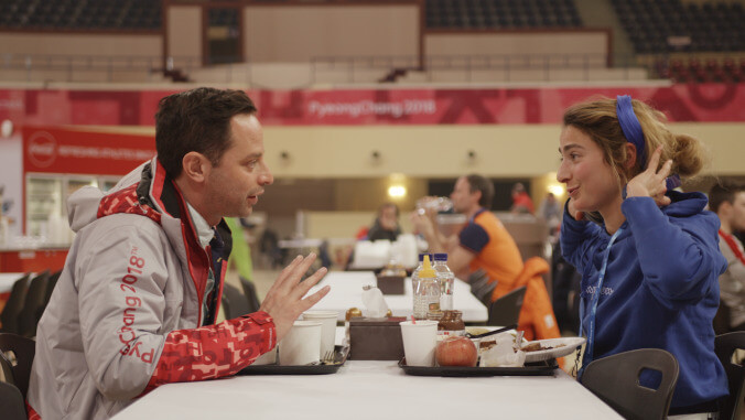 Being shot at the Olympics is about all the Nick Kroll romance Olympic Dreams has going for it