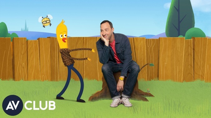 Tony Hale loves playing a chicken, watching dog videos