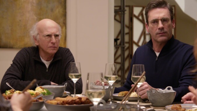 Jon Hamm gets a little too into character on a lively Curb Your Enthusiasm