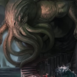 In his house at R'lyeh, dead Cthulhu doodles in this free-to-download Lovecraft coloring book