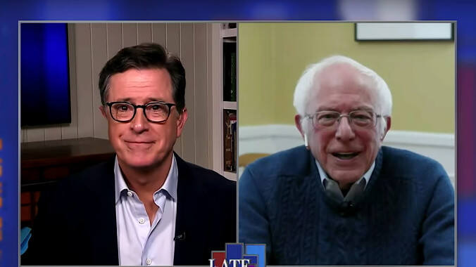 Stephen Colbert scores the first post-candidacy interview with Bernie Sanders