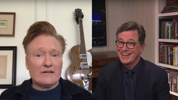 Conan and Colbert decide to just interview each other, possibly get sued by Bob Dylan