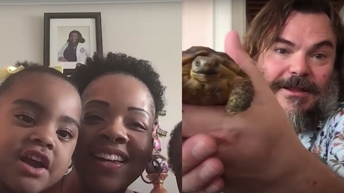 Jack Black and Jimmy Kimmel bring cheer, cash, a tortoise to a hardworking nurse and her family