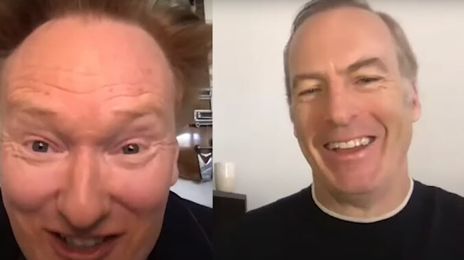 Old SNL pals Conan and Bob Odenkirk talk Chris Farley, drinking pee, and flipping cars