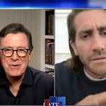 Sourdough, Sondheim, handstands: Stephen Colbert and Jake Gyllenhaal on late-night's new normal
