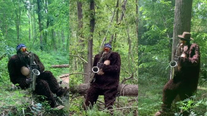 New footage confirms existence of Sasquatch, its love of laid-back saxophone jams