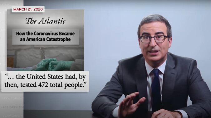 John Oliver gives Trump’s coronavirus testing a failing grade