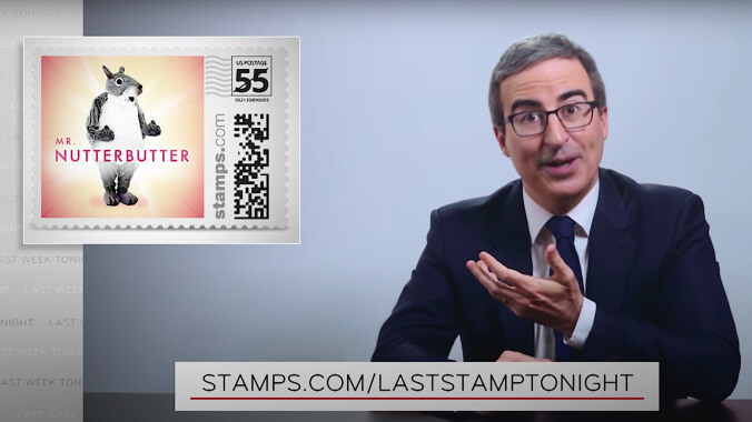 John Oliver counters Trump's USPS vendetta with Mr. Nutterbutter stamps