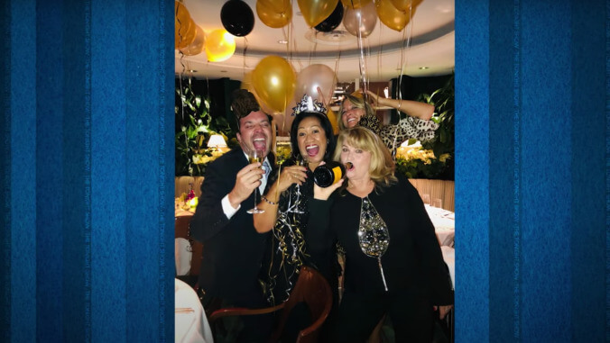 Dwayne Johnson's mom spent New Year's Eve doing bits with Jimmy Fallon