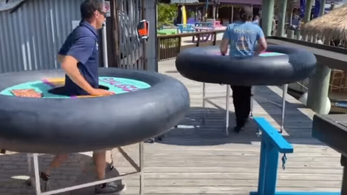 Maryland bar respects social distancing by getting its patrons to wear inflatable rubber tables