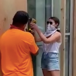 Conservative media clout-chaser busted for staging photo of her helping board up storefront