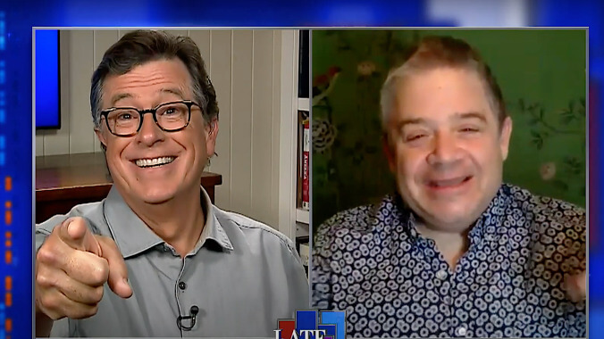 On The Late Show, Patton Oswalt revels in being one of Tucker Carlson's evil Hollywood elite