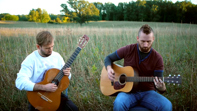 Sit back and relax as two guys play acoustic Ocarina Of Time covers in a field