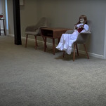 The Annabelle doll sure is bored with nobody at the New Line office to kill